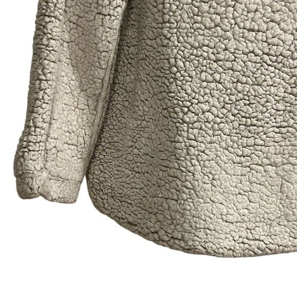 Elodie  Women's Gray Sherpa Fleece 1/4 Zip Pullover Jacket L - Picture 13 of 14